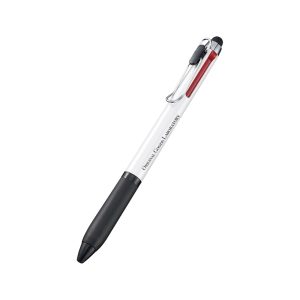 タッチペン付メタルクリップ3色ボールペン