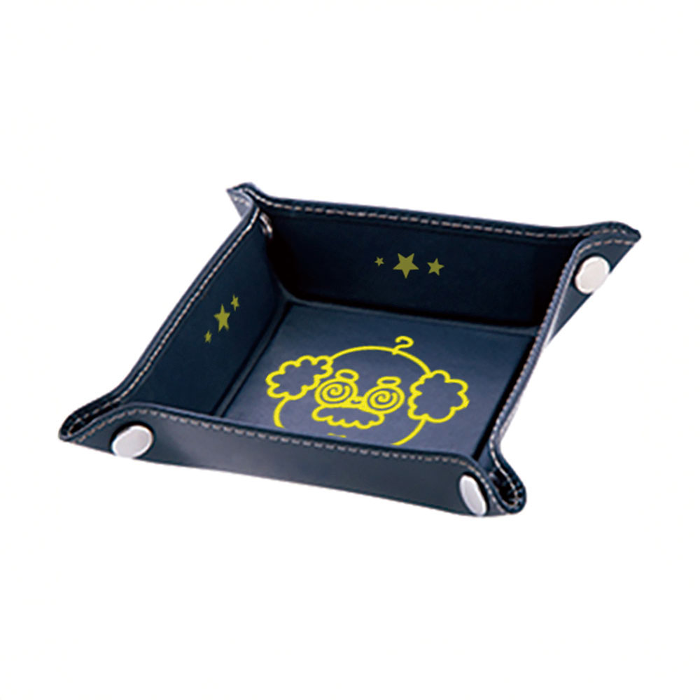 レザーボタントレイ