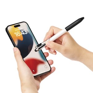 タッチペン付メタルクリップ3色ボールペン