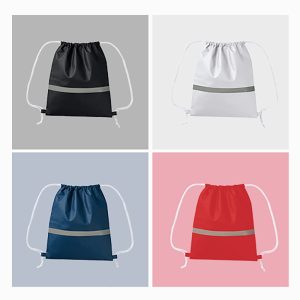 不織布リフレクター付巾着リュック